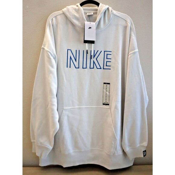 Nike FJ4915-121 Women's Sz Medium Summit White Oversized Pullover Hoodie - Picture 1 of 13